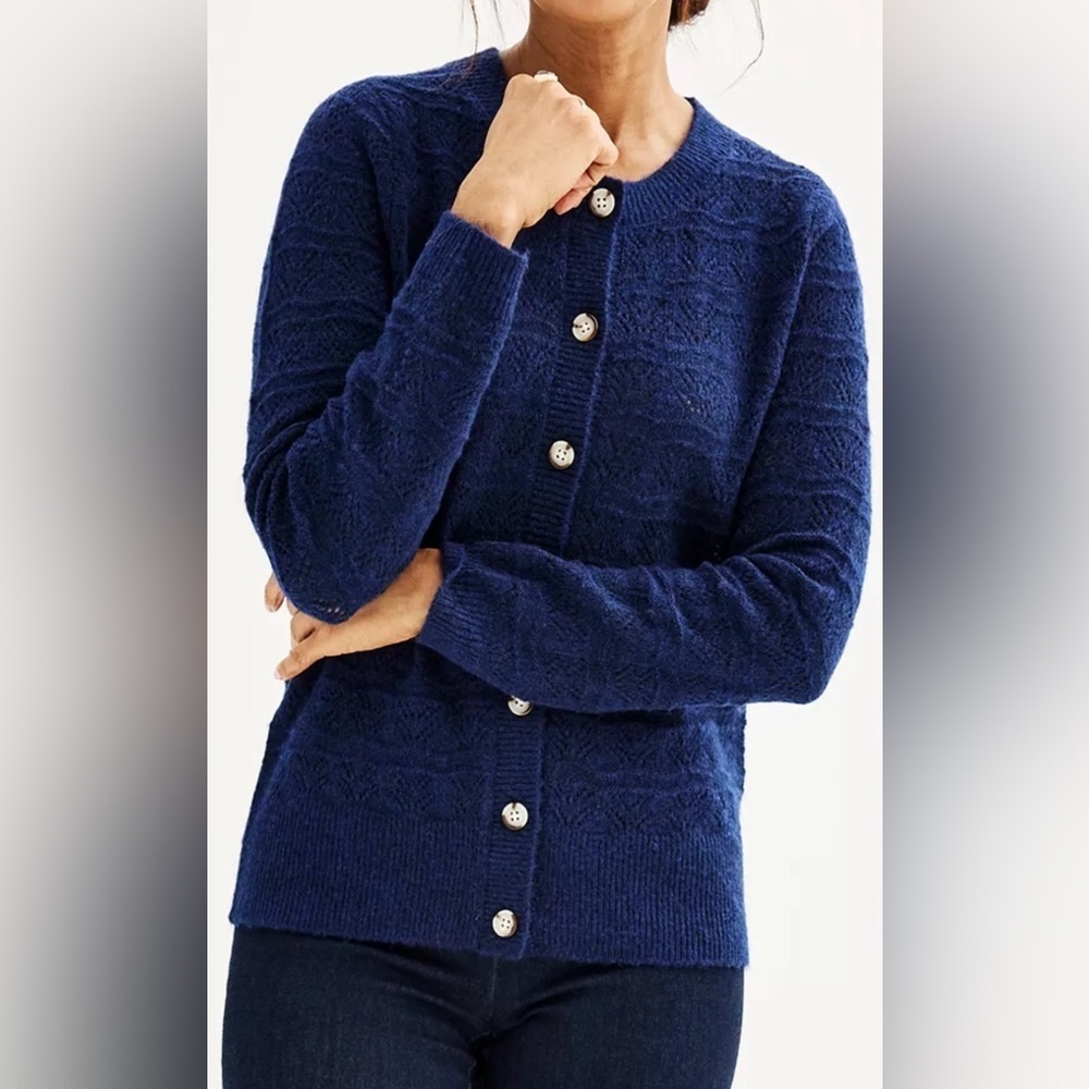 Croft & Barrow Deep Blue Women's Cardigan